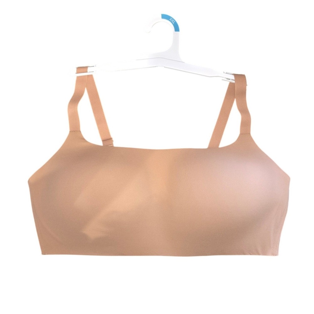 Auden Bonded Microfiber Padded Scoop Bralette XXL Brown 38DDD 42D 40DD - Picture 1 of 6